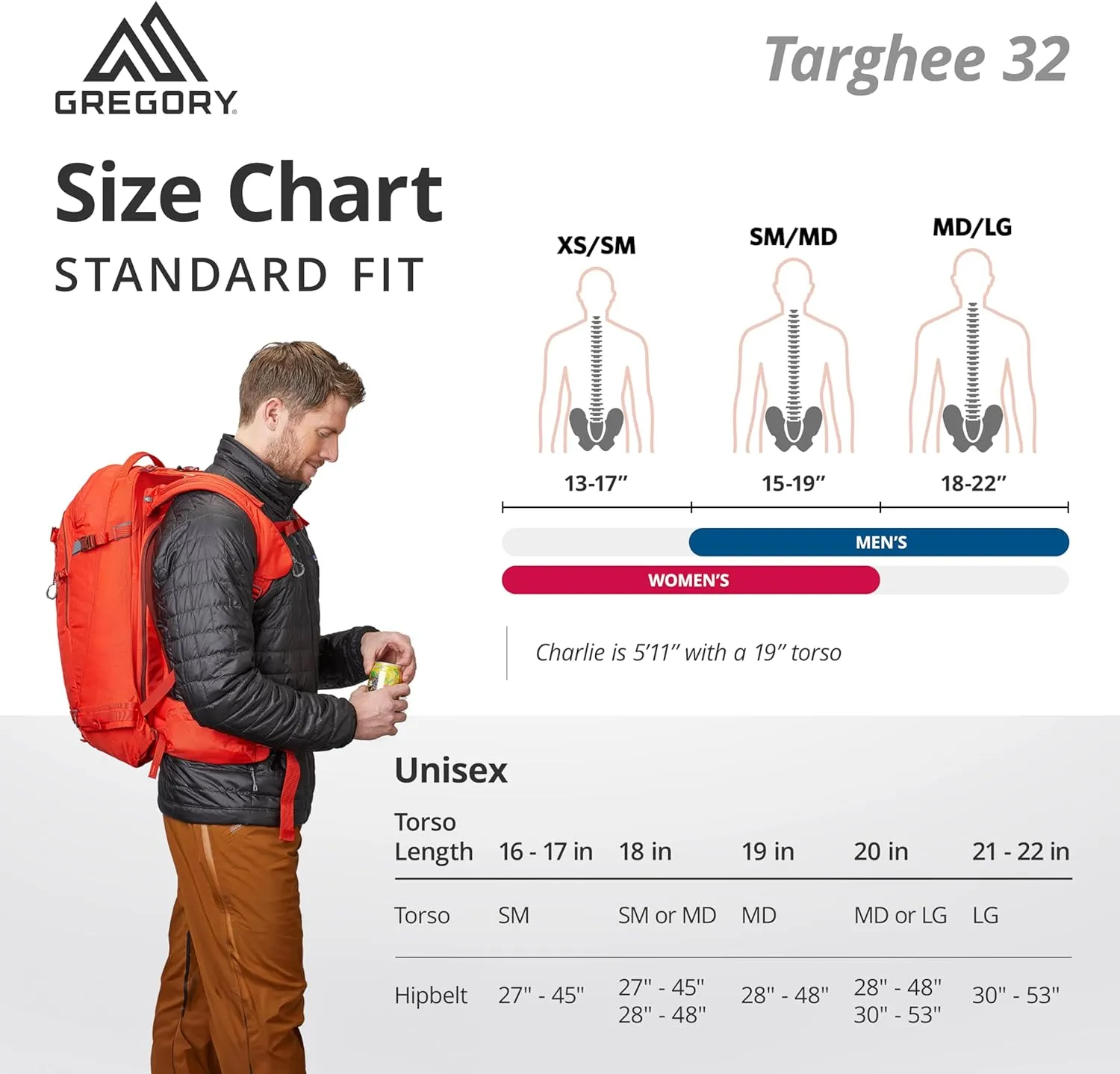 Gregory Targhee 32L Unisex Skiing & Snowboarding Backpack, Helmet Carry, Ski/Snowboard Hook, Internal Hydration Sleeve (Reservoir Not Included), Medium, Gamma Red