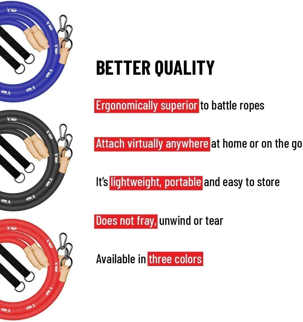 Gronk Fitness Inertia Wave Edition | Dynamic Rubber Battle Ropes Alternative for Home and Gym | Maximize Calorie Burn | Revolutionary Fitness Equipment for Abs and Full Body Workout