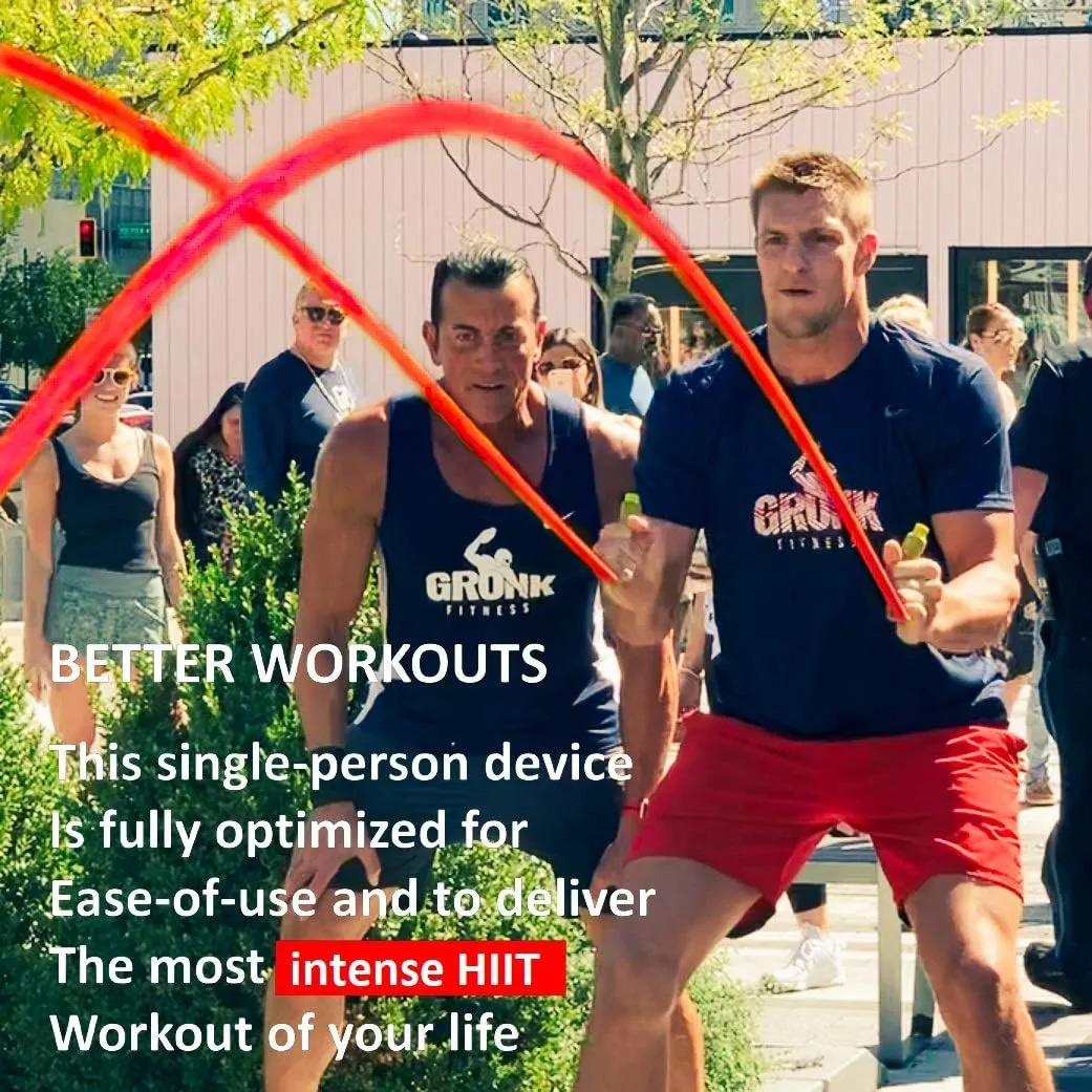 Gronk Fitness Inertia Wave Edition | Dynamic Rubber Battle Ropes Alternative for Home and Gym | Maximize Calorie Burn | Revolutionary Fitness Equipment for Abs and Full Body Workout