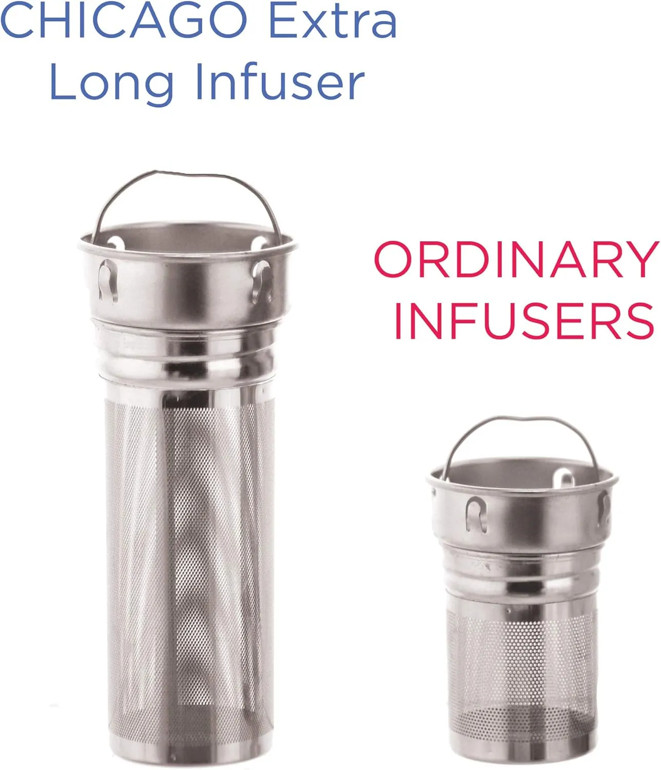 GROSCHE Chicago EXTRA LONG INFUSER - SOFT TOUCH - Tea and Fruit Infuser Water Bottle - Double Walled Vacuum Insulated Stainless Steel Flask | Hot & Cold Tea Infuser Bottle