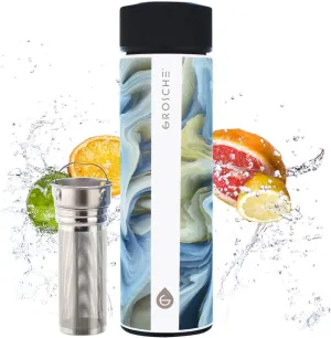 GROSCHE Chicago EXTRA LONG INFUSER - SOFT TOUCH - Tea and Fruit Infuser Water Bottle - Double Walled Vacuum Insulated Stainless Steel Flask | Hot & Cold Tea Infuser Bottle