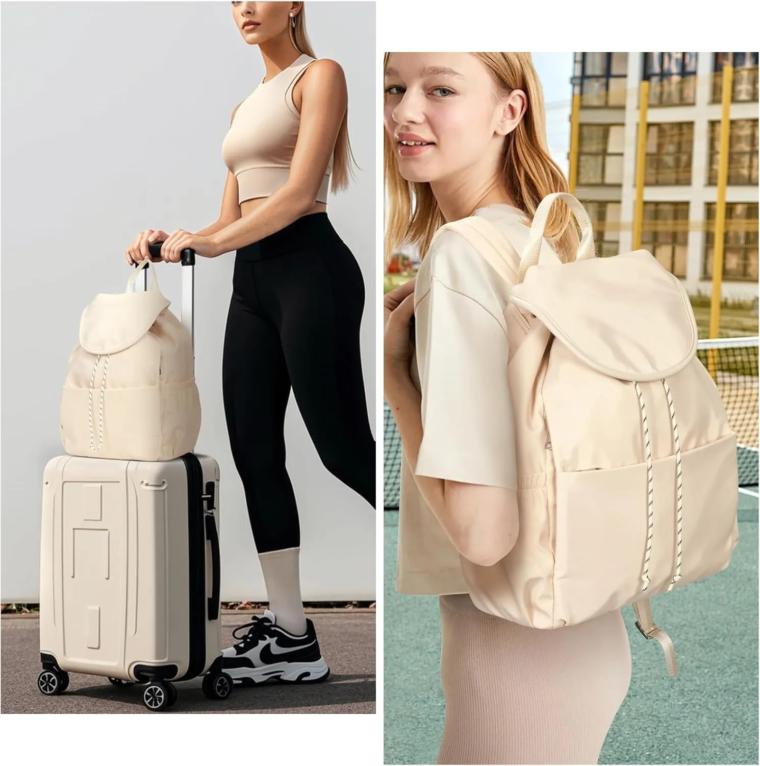 Gym Backpack Laptop Daypack Sports Bag Small Waterproof Drawstring Bag for Yoga Travel Daily Sports Workout Pickleball