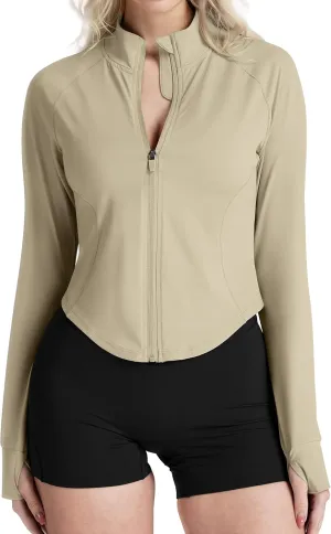 GYM RAINBOW Women's UPF 50  Sun Protection Jacket Cooling Cropped Lightweight Sun Shirt Running Jacket Outdoor Hiking