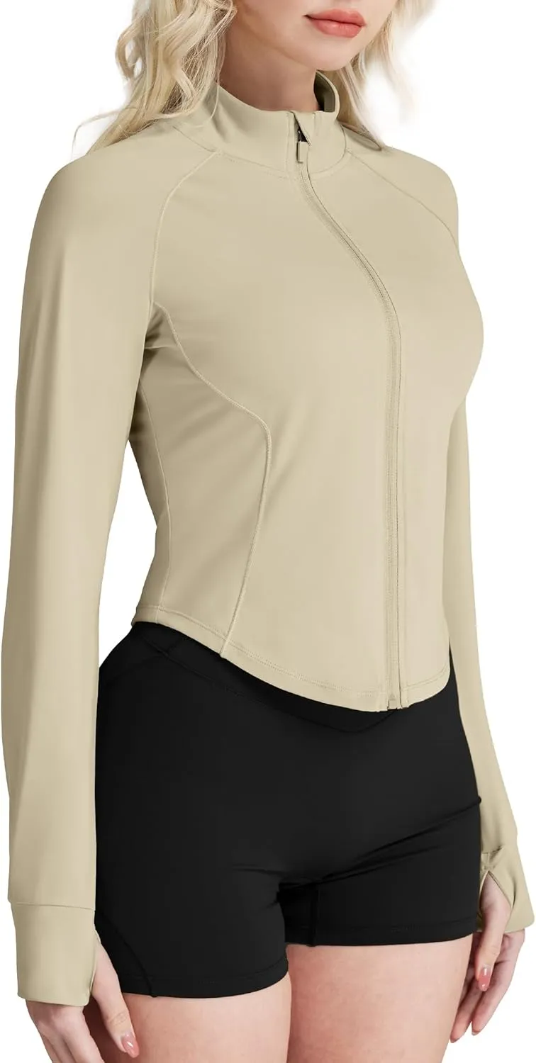 GYM RAINBOW Women's UPF 50  Sun Protection Jacket Cooling Cropped Lightweight Sun Shirt Running Jacket Outdoor Hiking