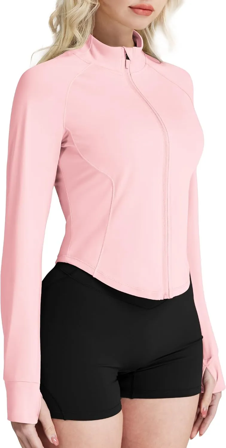 GYM RAINBOW Women's UPF 50  Sun Protection Jacket Cooling Cropped Lightweight Sun Shirt Running Jacket Outdoor Hiking