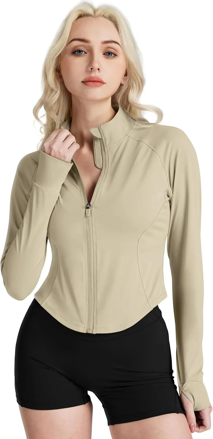 GYM RAINBOW Women's UPF 50  Sun Protection Jacket Cooling Cropped Lightweight Sun Shirt Running Jacket Outdoor Hiking
