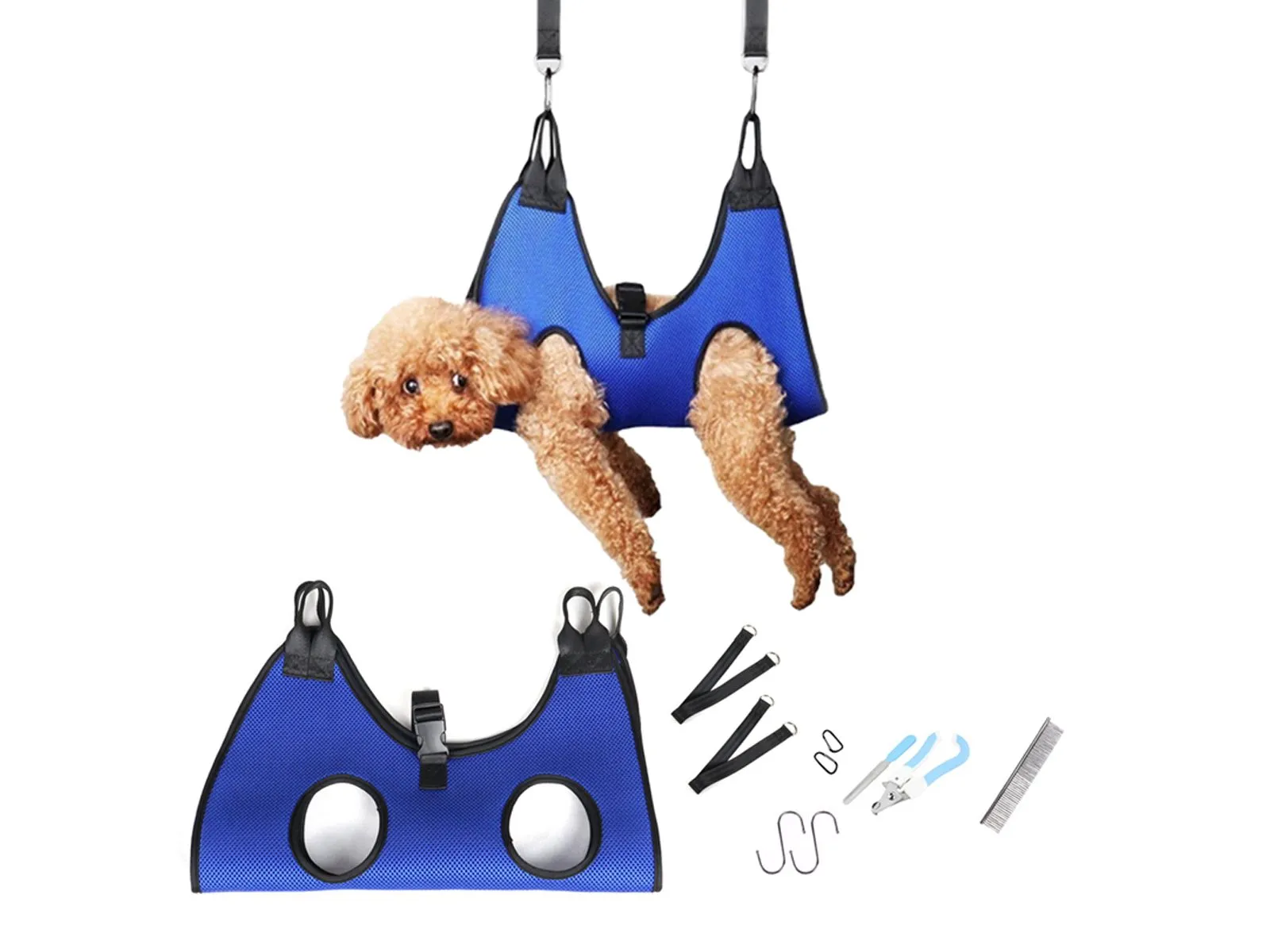 Hammock Blue Helper Set Grooming Grooming Nail Pet M Multi-zone Pet High-quality Trimming for Harness