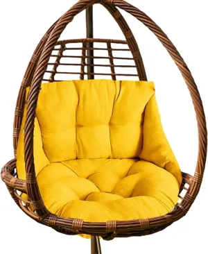 Hammock Chair - Swing Egg Seat Cushions, Washable Thick Wicker Outdoor Swing Cushions, Waterproof & Sun-Resistant, Yellow