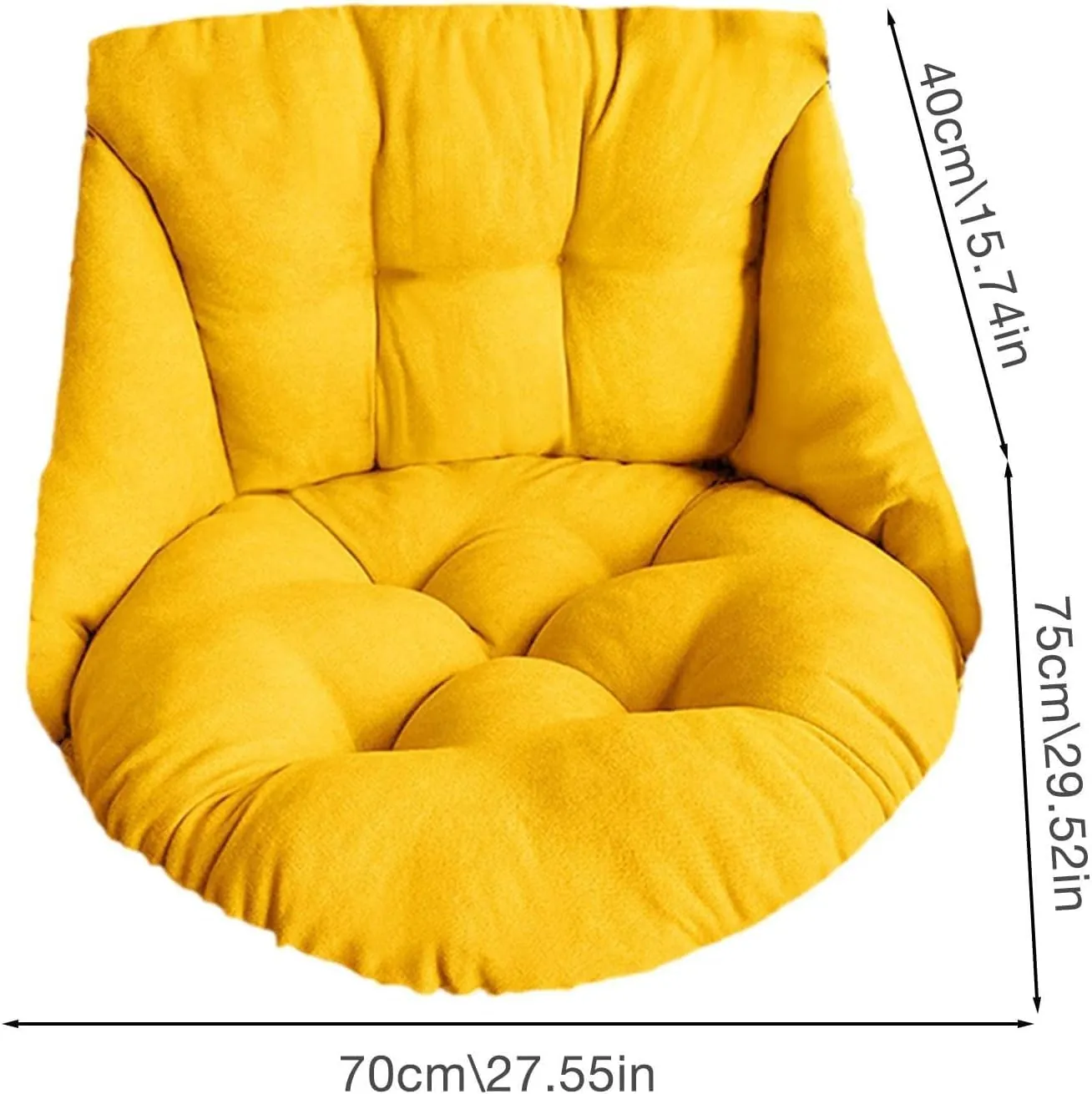 Hammock Chair - Swing Egg Seat Cushions, Washable Thick Wicker Outdoor Swing Cushions, Waterproof & Sun-Resistant, Yellow