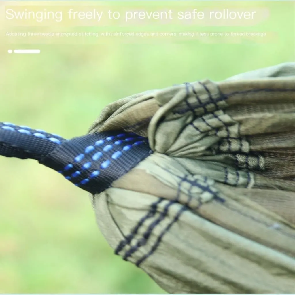 Hammock Double Camping Hammock Outdoor Camping Portable Single Parachute Cloth Three-Color Belt Anti-Mosquito Hammock Hammock Outdoor(C)
