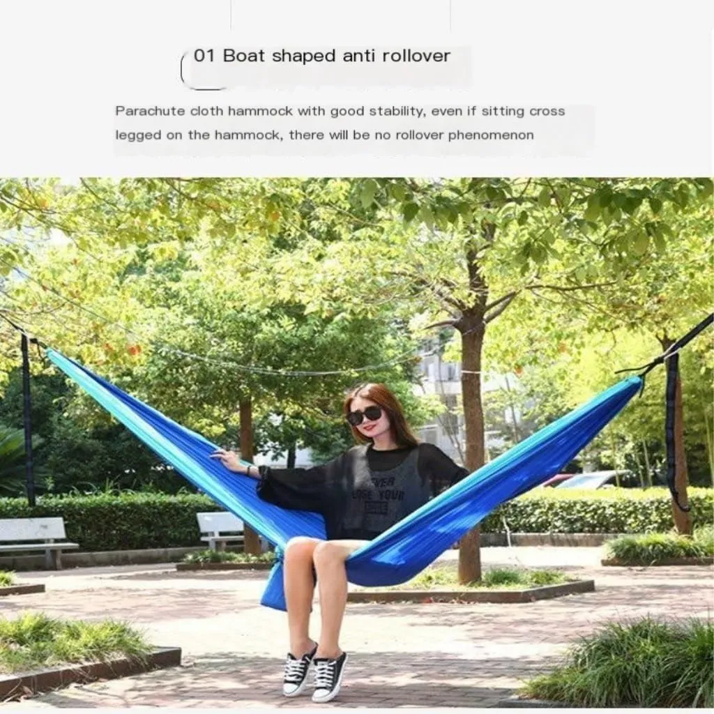 Hammock Double Camping Hammock Outdoor Swing Adult Indoor Student Dormitory Picnic Camp Single Anti-Rollover Hammock Hammock Outdoor(Blue,Large)