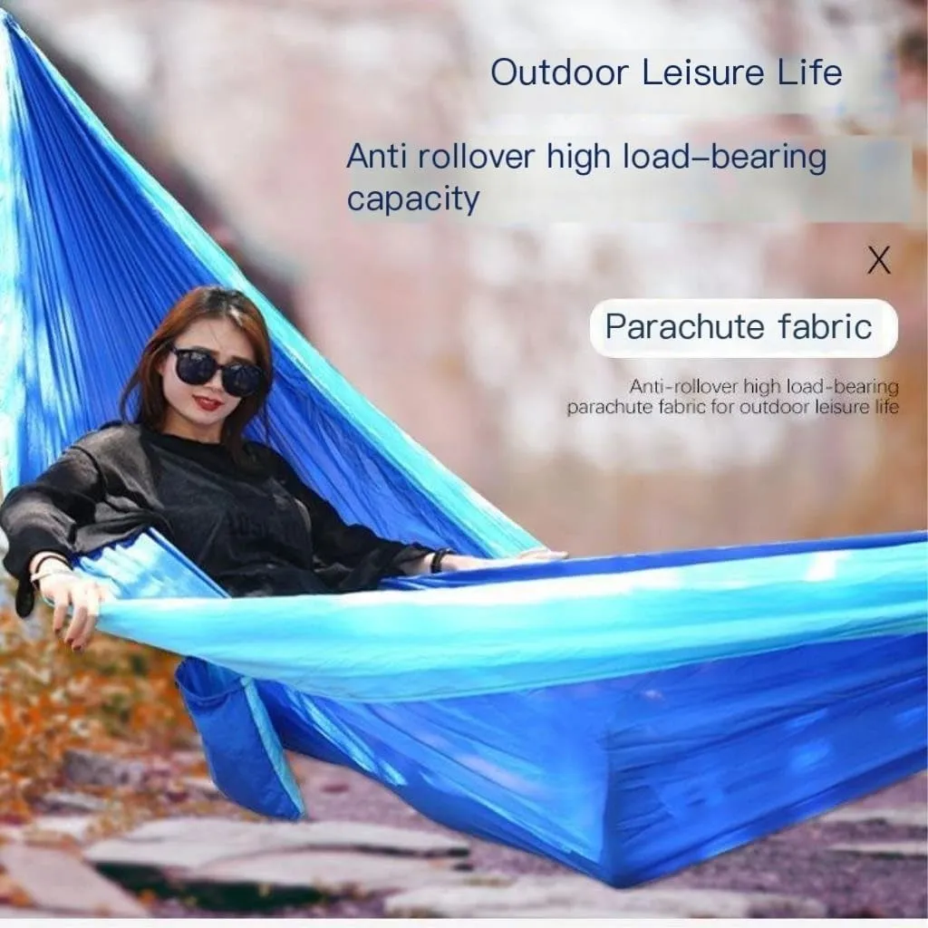 Hammock Double Camping Hammock Outdoor Swing Adult Indoor Student Dormitory Picnic Camp Single Anti-Rollover Hammock Hammock Outdoor(Blue,Large)