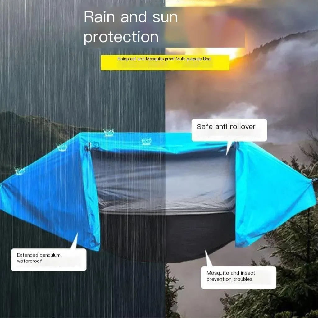 Hammock Double Hammock Outdoor Camping Anti-Mosquito Hanging Sheet Double Summer Widening Parachute Single Anti-Rollover Hammock Outdoor(C)