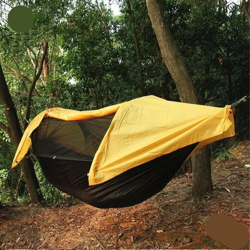 Hammock Double Hammock Outdoor Camping Anti-Mosquito Hanging Sheet Double Summer Widening Parachute Single Anti-Rollover Hammock Outdoor(C)