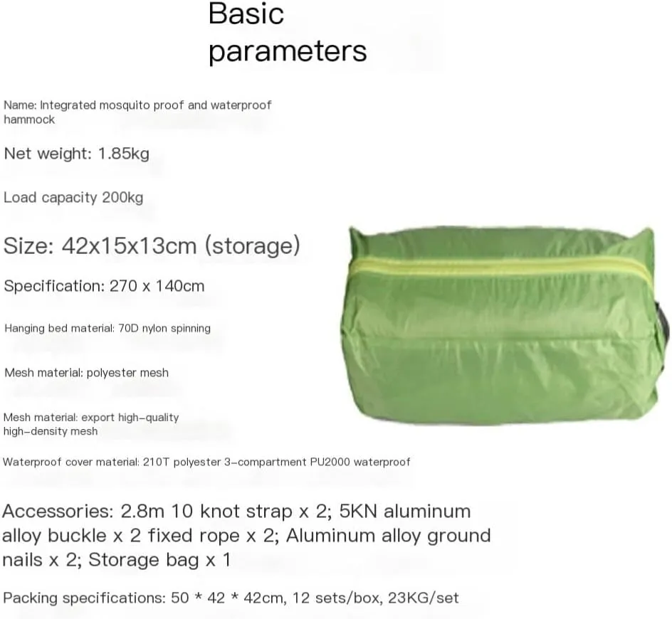 Hammock Double Hammock Outdoor Camping Anti-Mosquito Hanging Sheet Double Summer Widening Parachute Single Anti-Rollover Hammock Outdoor(C)