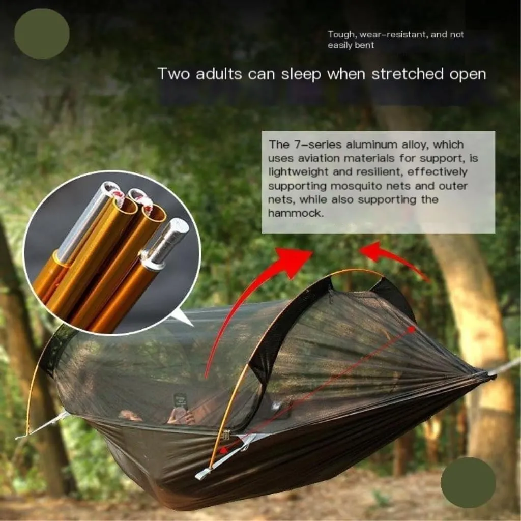 Hammock Double Hammock Outdoor Camping Anti-Mosquito Hanging Sheet Double Summer Widening Parachute Single Anti-Rollover Hammock Outdoor(C)