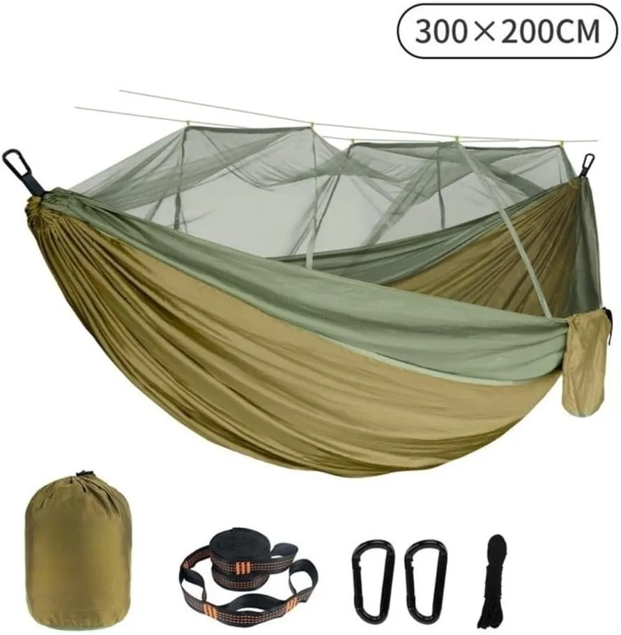 Hammock Double Hammock Outdoor Camping Anti-Mosquito Outdoor Camping with Mosquito Net Breathable Hanging Tree Tent Hammock Outdoor