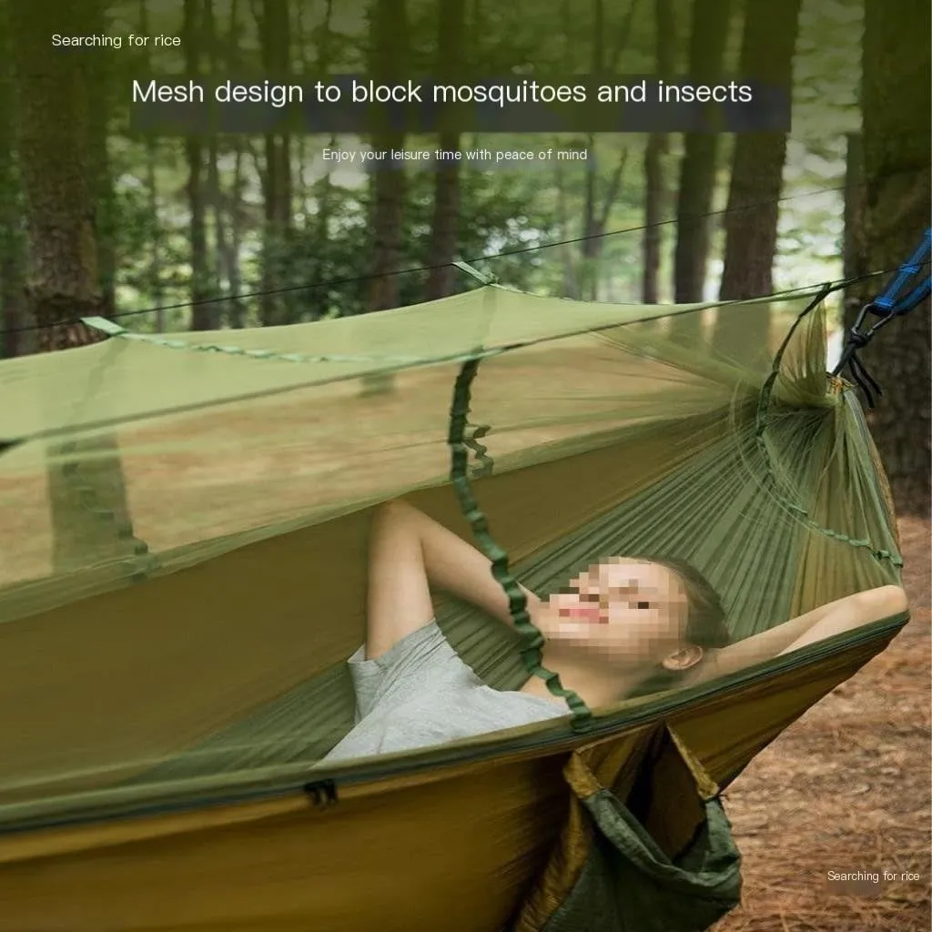Hammock Double Hammock Outdoor Camping Anti-Mosquito Outdoor Camping with Mosquito Net Breathable Hanging Tree Tent Hammock Outdoor(A)