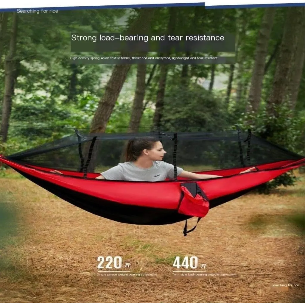 Hammock Double Hammock Outdoor Camping Anti-Mosquito Outdoor Camping with Mosquito Net Breathable Hanging Tree Tent Hammock Outdoor(D)