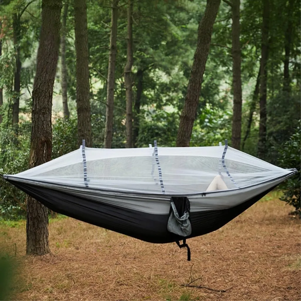 Hammock Double Hammock Outdoor Camping Anti-Mosquito Outdoor Camping with Mosquito Net Breathable Hanging Tree Tent Hammock Outdoor(D)