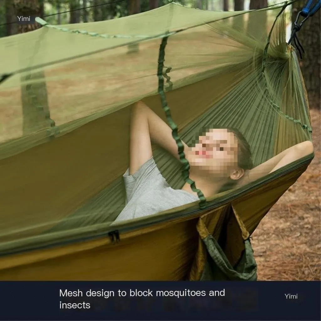 Hammock Double Hammock Outdoor Camping Anti-Mosquito Outdoor Camping with Mosquito Net Breathable Hanging Tree Tent Hammock Outdoor(D)