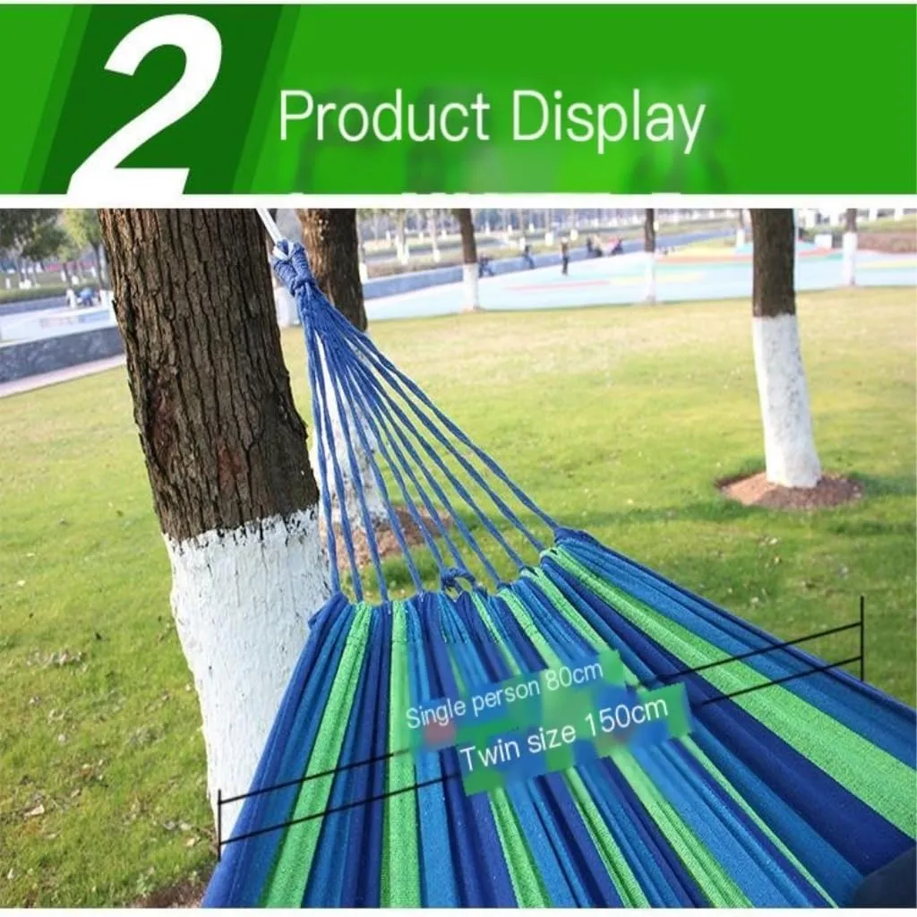 Hammock Double Hammock Outdoor Single Swing Bed Colorful Canvas Super Strong Load-Bearing Outdoor Camping One Piece Hammock Outdoor(Red)