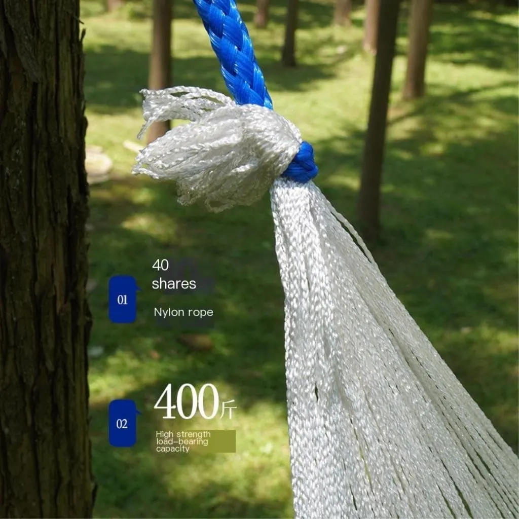 Hammock Double Home Outdoor Camping Camping Hammock Single Double Anti-Rollover Hammock Net Portable Nylon Swing Adult Hammock Outdoor(Large)