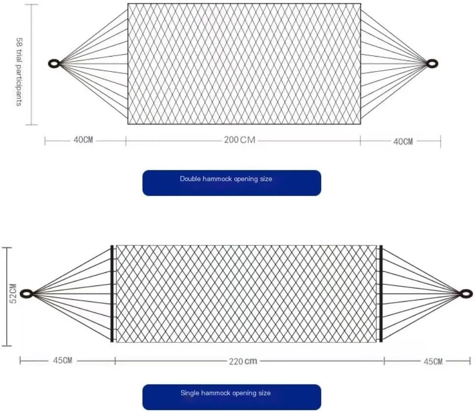 Hammock Double Home Outdoor Camping Camping Hammock Single Double Anti-Rollover Hammock Net Portable Nylon Swing Adult Hammock Outdoor(Large)