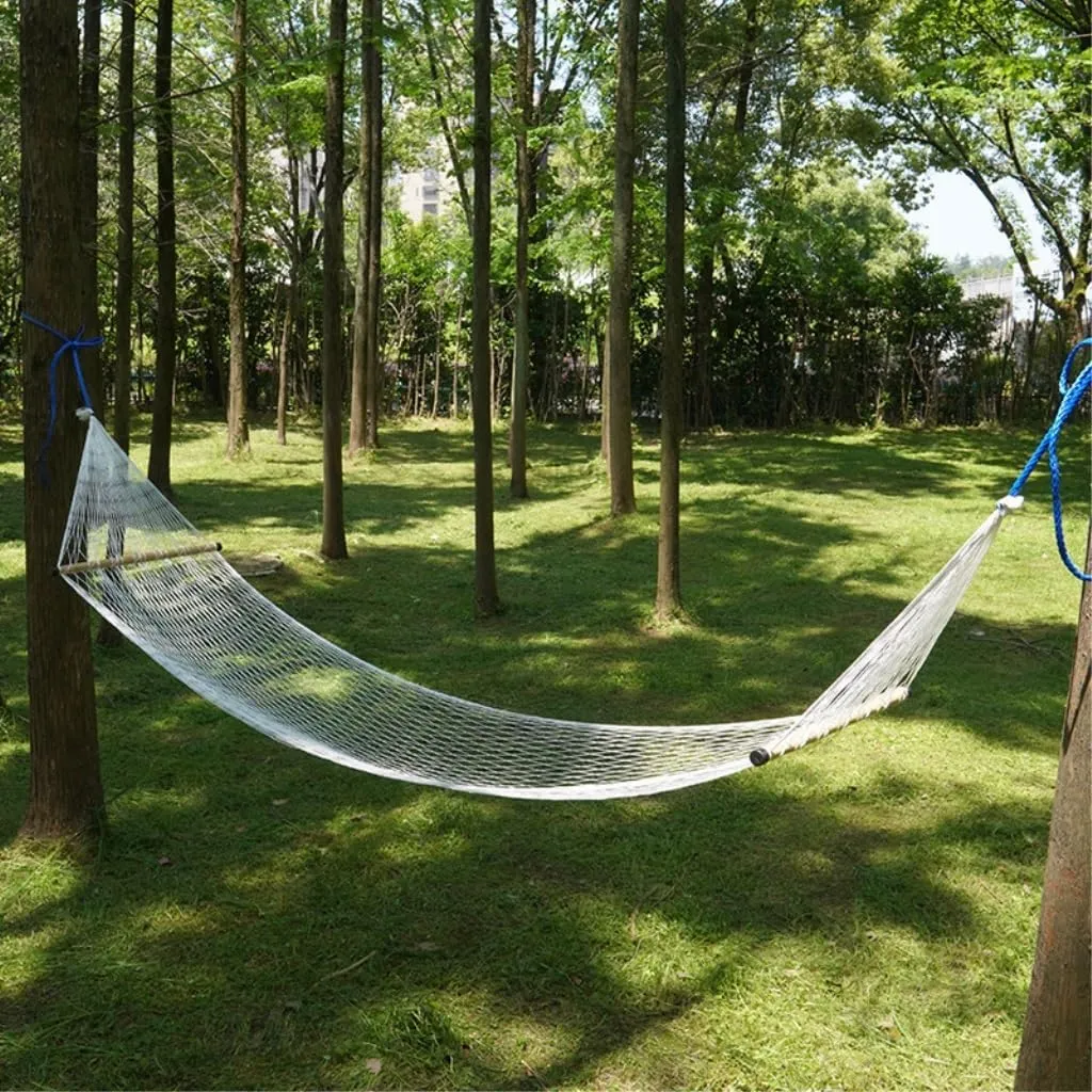Hammock Double Home Outdoor Camping Camping Hammock Single Double Anti-Rollover Hammock Net Portable Nylon Swing Adult Hammock Outdoor(Large)