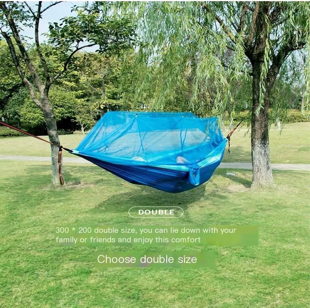 Hammock Double Mosquito Net Hammock Double Outdoor Anti-Mosquito Parachute Cloth Swing Outdoor Sleeping Hanging Tree Camping Hammock Outdoor(B,Small)