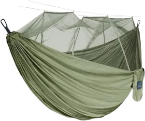Hammock Double Mosquito Net Hammock Double Outdoor Anti-Mosquito Parachute Cloth Swing Outdoor Sleeping Hanging Tree Camping Hammock Outdoor(B,Small)