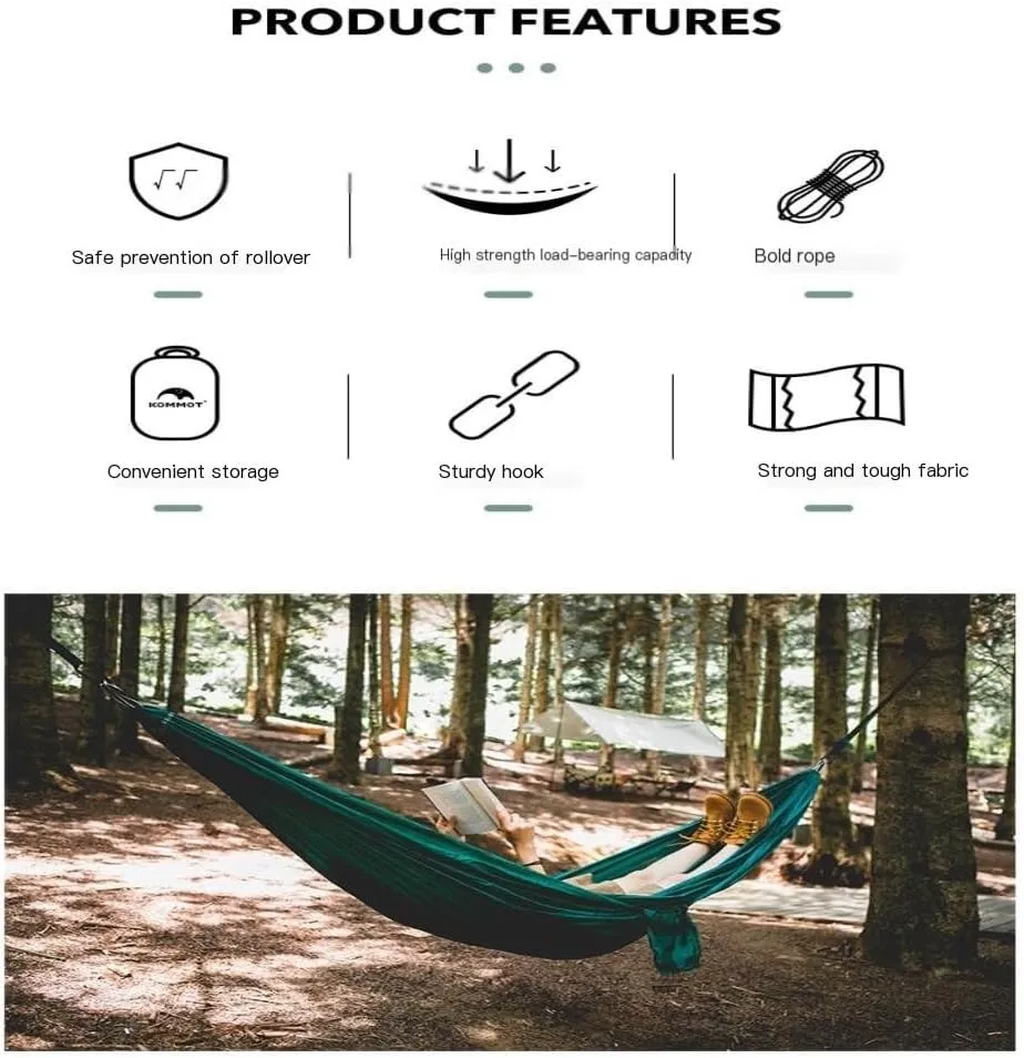 Hammock Double Muche Outdoor Camping Anti-Rollover Hammock Adult Outdoor Swing Ultra-Light Portable Double Hanging Chair Hammock Outdoor(C)