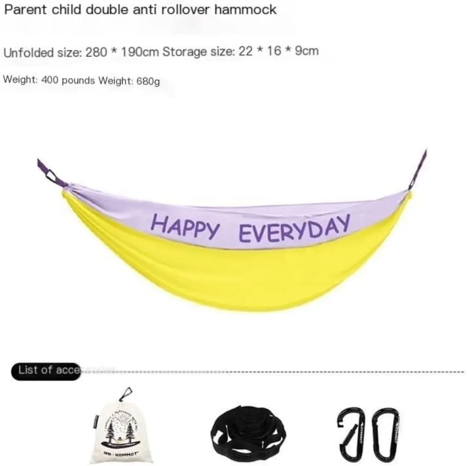 Hammock Double Muche Outdoor Camping Anti-Rollover Hammock Adult Outdoor Swing Ultra-Light Portable Double Hanging Chair Hammock Outdoor(C)