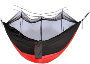 Hammock Double Multifunctional Outdoor Hammocks, Combining Mosquito Protection and Leisure Hammock Outdoor(Red)