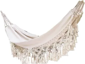 Hammock Double Nordic Style Wild Tassel Hammock Home Outdoor Leisure Aerial Swing Indoor Cotton Canvas Hanging Chair Hammock Outdoor
