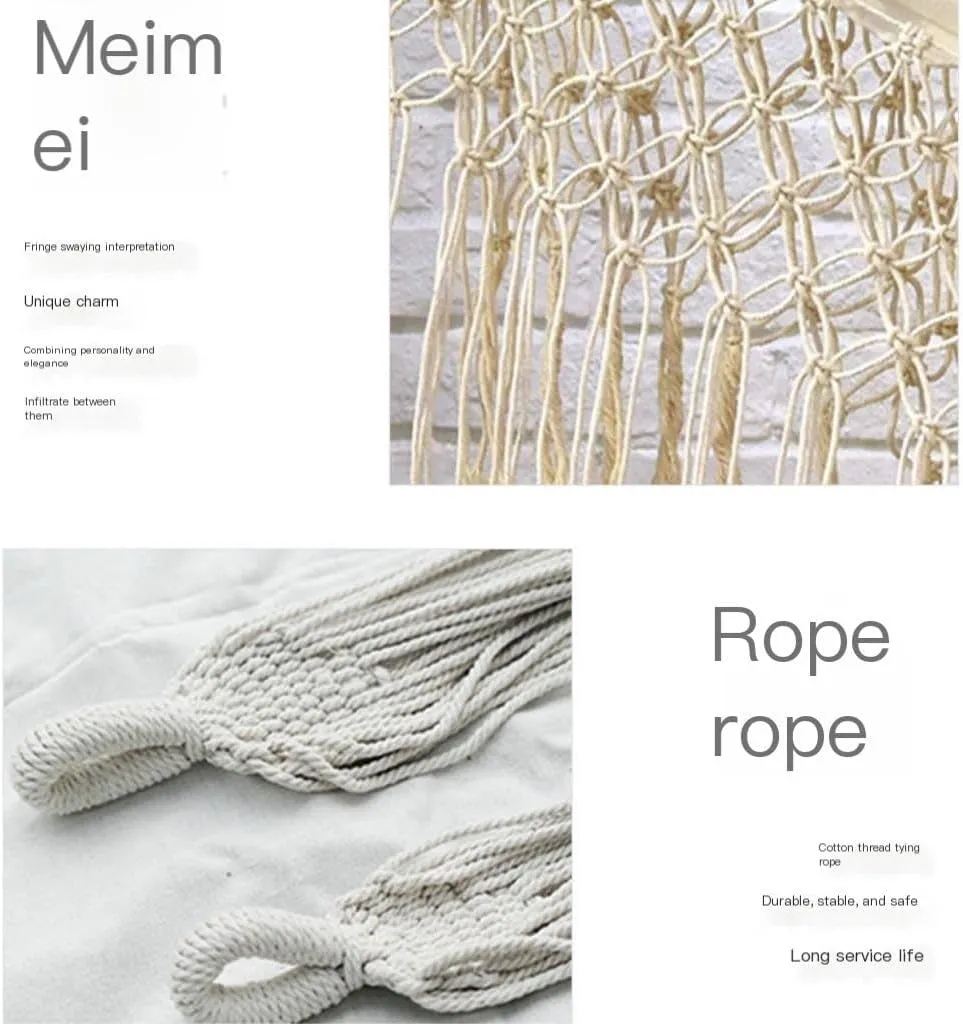 Hammock Double Nordic Style Wild Tassel Hammock Home Outdoor Leisure Aerial Swing Indoor Cotton Canvas Hanging Chair Hammock Outdoor