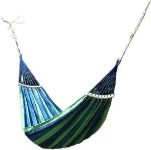 Hammock Double Outdoor Canvas Hammock, Bent Wooden Stick, Anti-Rollover Hammock, Outdoor Folding Hammock, Tied Rope Bag Hammock Outdoor(Blue,190 * 80 40cm)