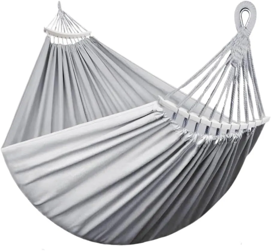 Hammock Double Outdoor Canvas Hammock Camping Anti-Rollover Swing Thickened Spot Single Double Duckbill Buckle Hammock Hammock Outdoor(G)
