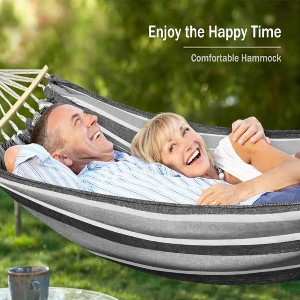 Hammock Double Outdoor Canvas Hammock Camping Anti-Rollover Swing Thickened Spot Single Double Duckbill Buckle Hammock Hammock Outdoor(H)