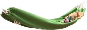 Hammock Double Outdoor Tassel Canvas Hammock Camping Beach Enlarged Double Swing Bohemian Outdoor Supplies Hanging Chair Hammock Outdoor(Green)