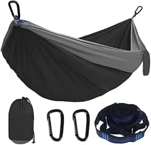 Hammock Double Single Lightweight Hammock with Lanyard, Nylon Wilderness Hiking Parachute Sheeting