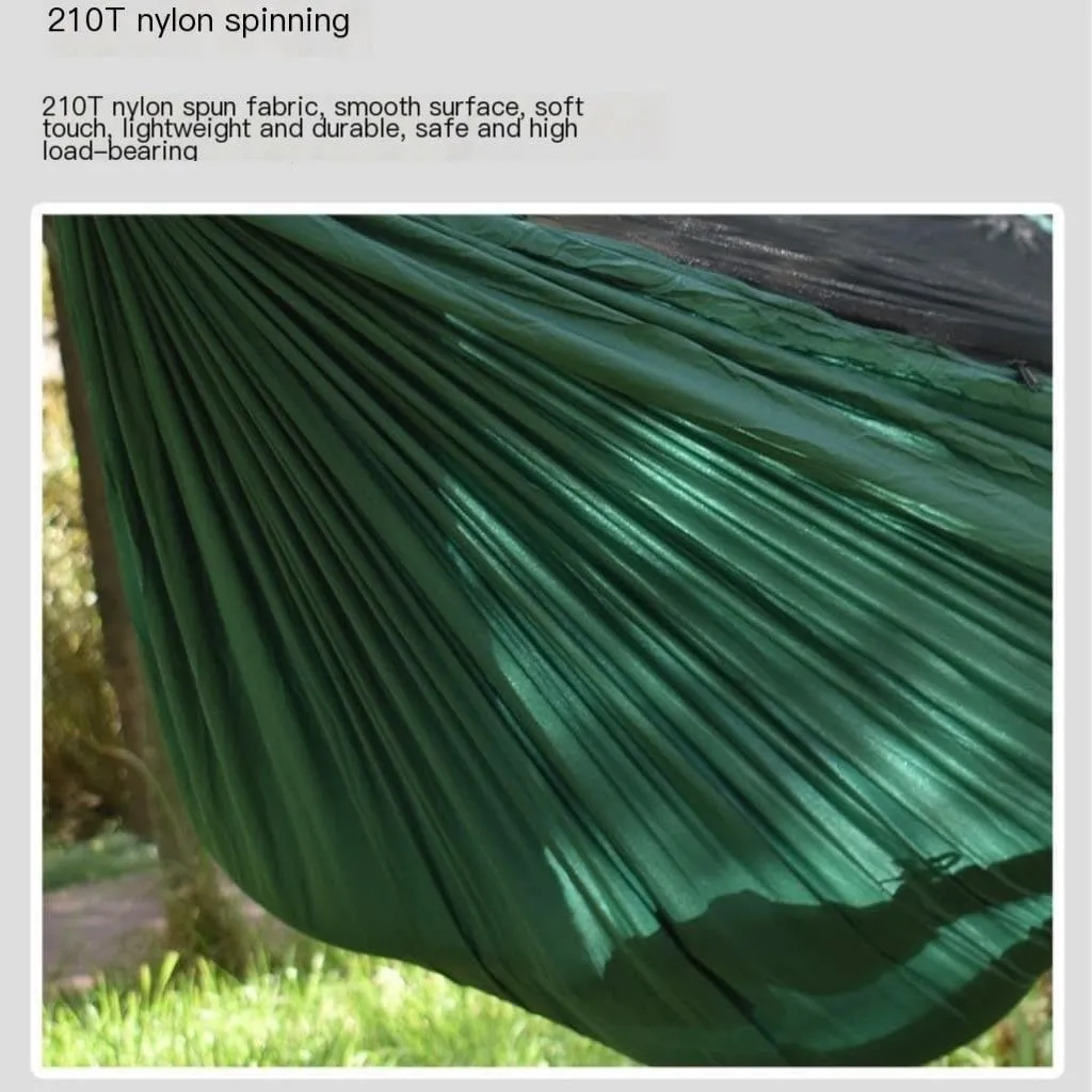 Hammock Double Ultra-Light Nylon Double Hammock Parachute Cloth Anti-Rollover Elastic Band Encrypted Mosquito Net Hammock Hammock Outdoor(B)