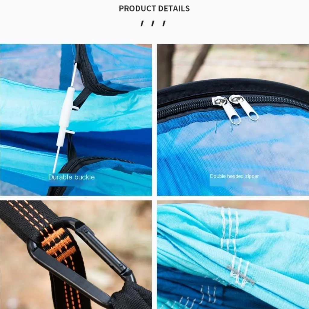 Hammock Hammock Automatic Quick Opening Anti-Mosquito and Anti-Rollover Double Portable Swing with Mosquito Net Hammocks for Outside(Rood)