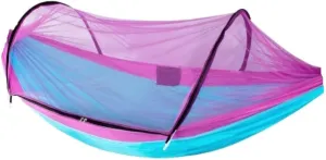 Hammock Hammock Automatic Quick Opening Anti-Mosquito and Anti-Rollover Double Portable Swing with Mosquito Net Hammocks for Outside(Rood)