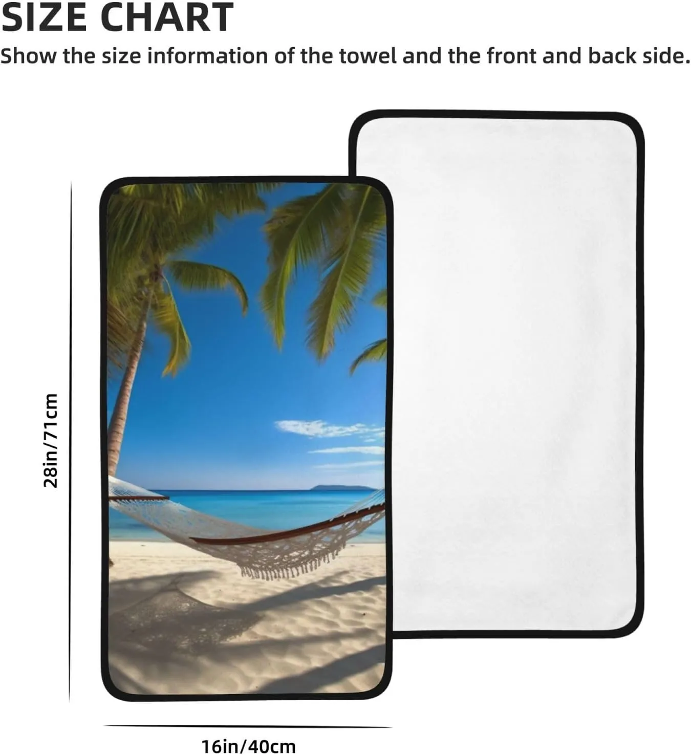 Hammock Hanging from Palm Trees Printed Coral Velvet Towel Microfiber Towel