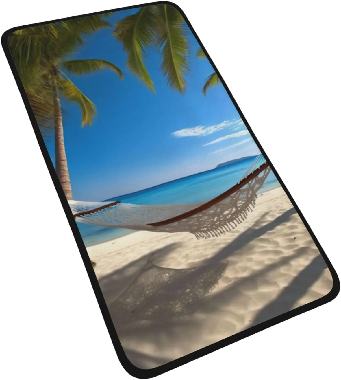 Hammock Hanging from Palm Trees Printed Coral Velvet Towel Microfiber Towel