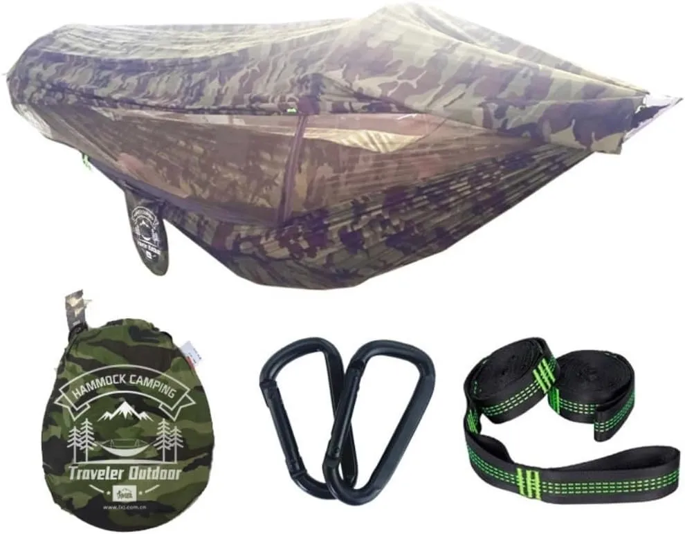 Hammock Mosquito Net Hammock Outdoor Camping Fully Automatic Quick-Open Hammock Sunshade Outdoor Anti-Mosquito Hammock Hammocks for Outside(Green)