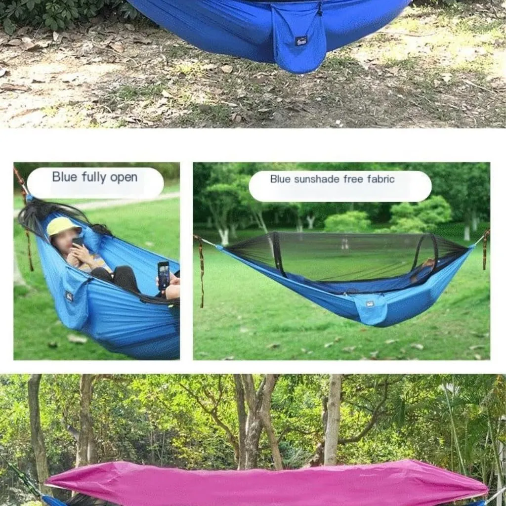 Hammock Mosquito Net Hammock Outdoor Camping Fully Automatic Quick-Open Hammock Sunshade Outdoor Anti-Mosquito Hammock Hammocks for Outside(Green)