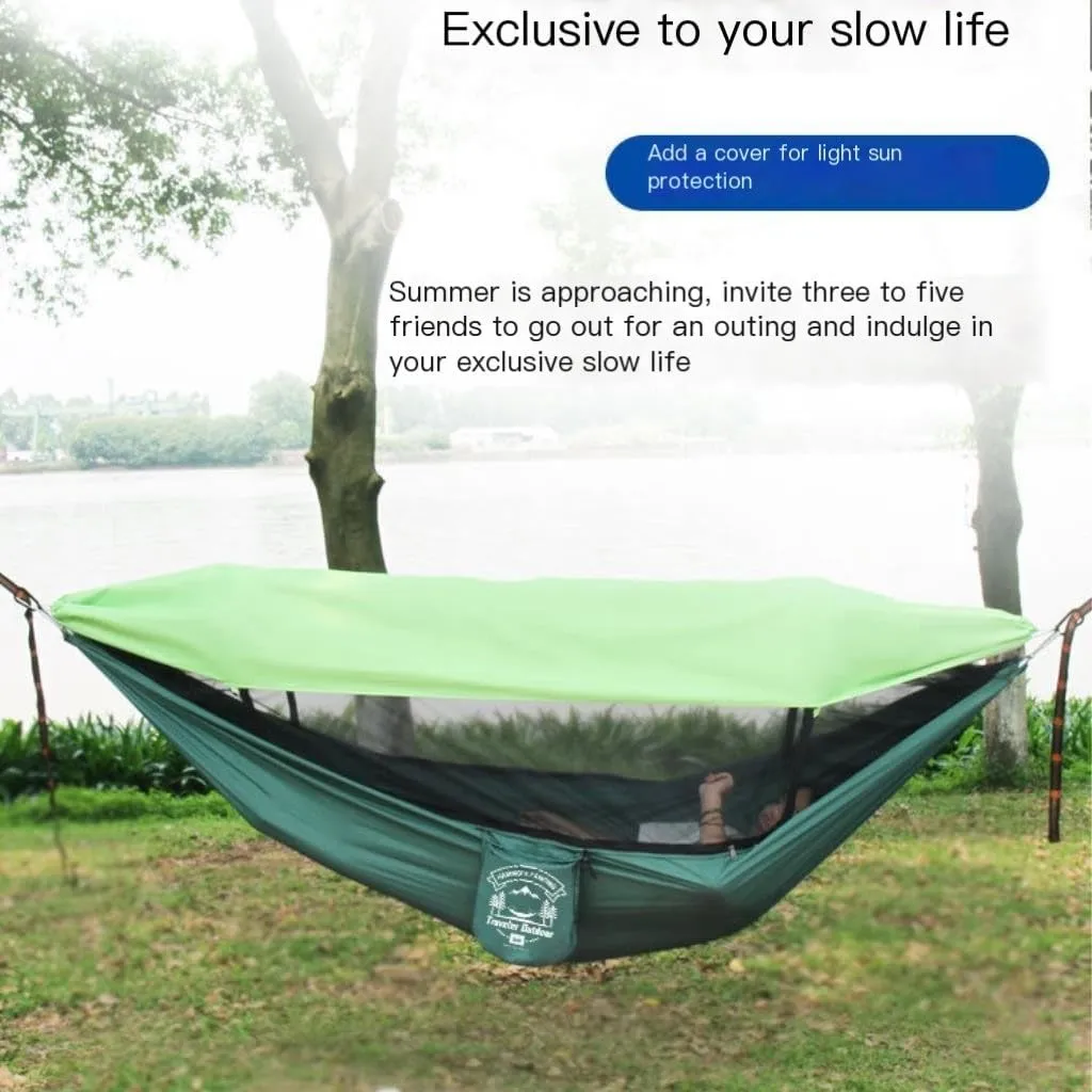 Hammock Mosquito Net Hammock Outdoor Camping Fully Automatic Quick-Open Hammock Sunshade Outdoor Anti-Mosquito Hammock Hammocks for Outside(Green)