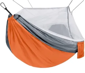 Hammock Outdoor Anti-Mosquito Hammock Automatic Quick Opening with Mosquito Net Parachute Cloth Single Double Hammocks for Outside(Orange,B)